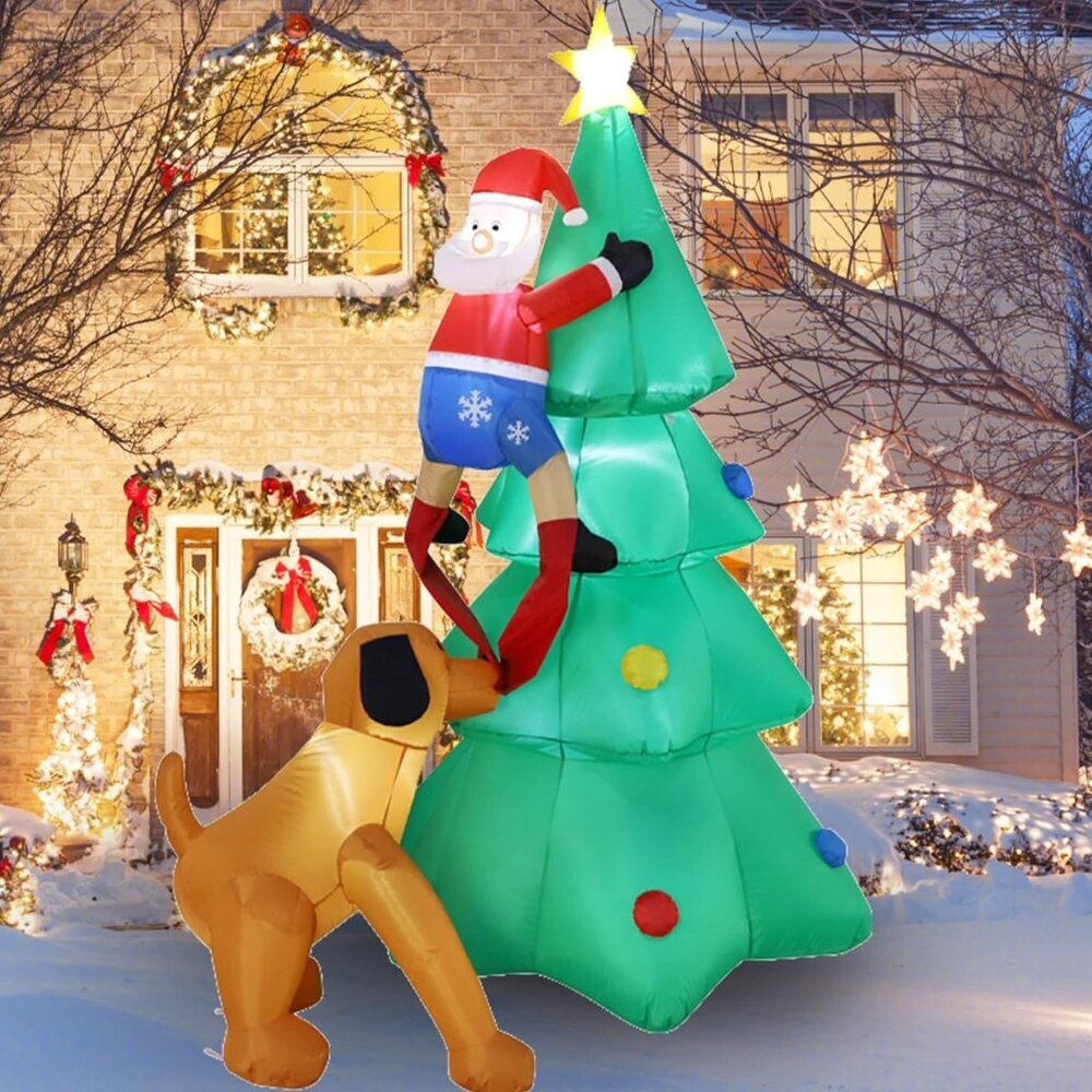 NEW 4FT Christmas Inflatable Santa Claus with Candy Cane, LED Lights